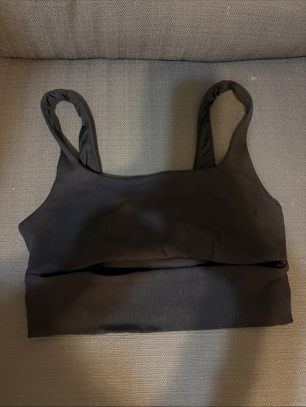 Alo Black Ribbed Bralette Tank